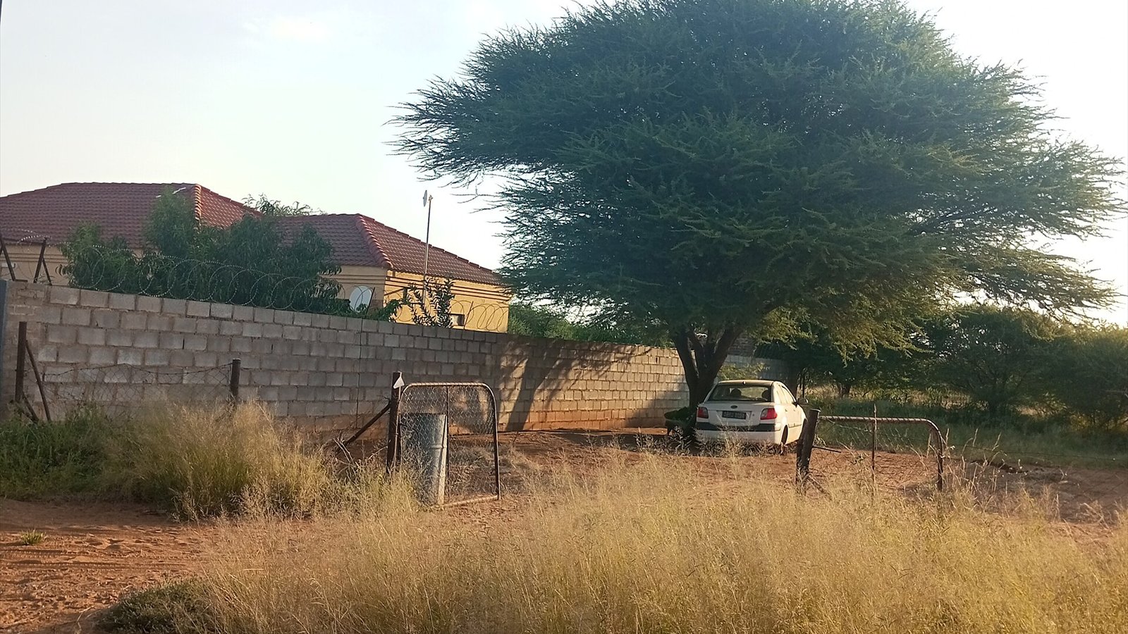 During summer, where extreme heat and sunlight are felts, a car is parked under the share of musu tree in Mmopane Block 1 to protect its coat.